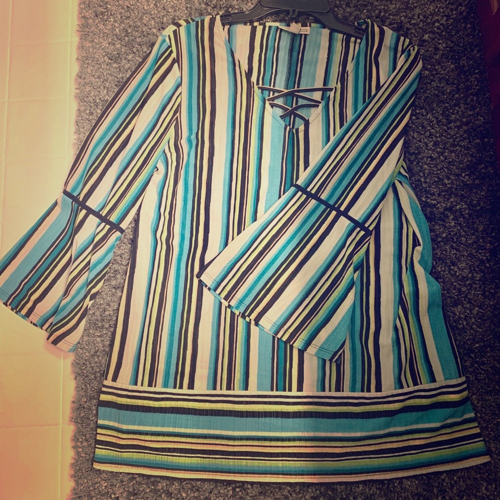 Striped Bell Sleeve Top